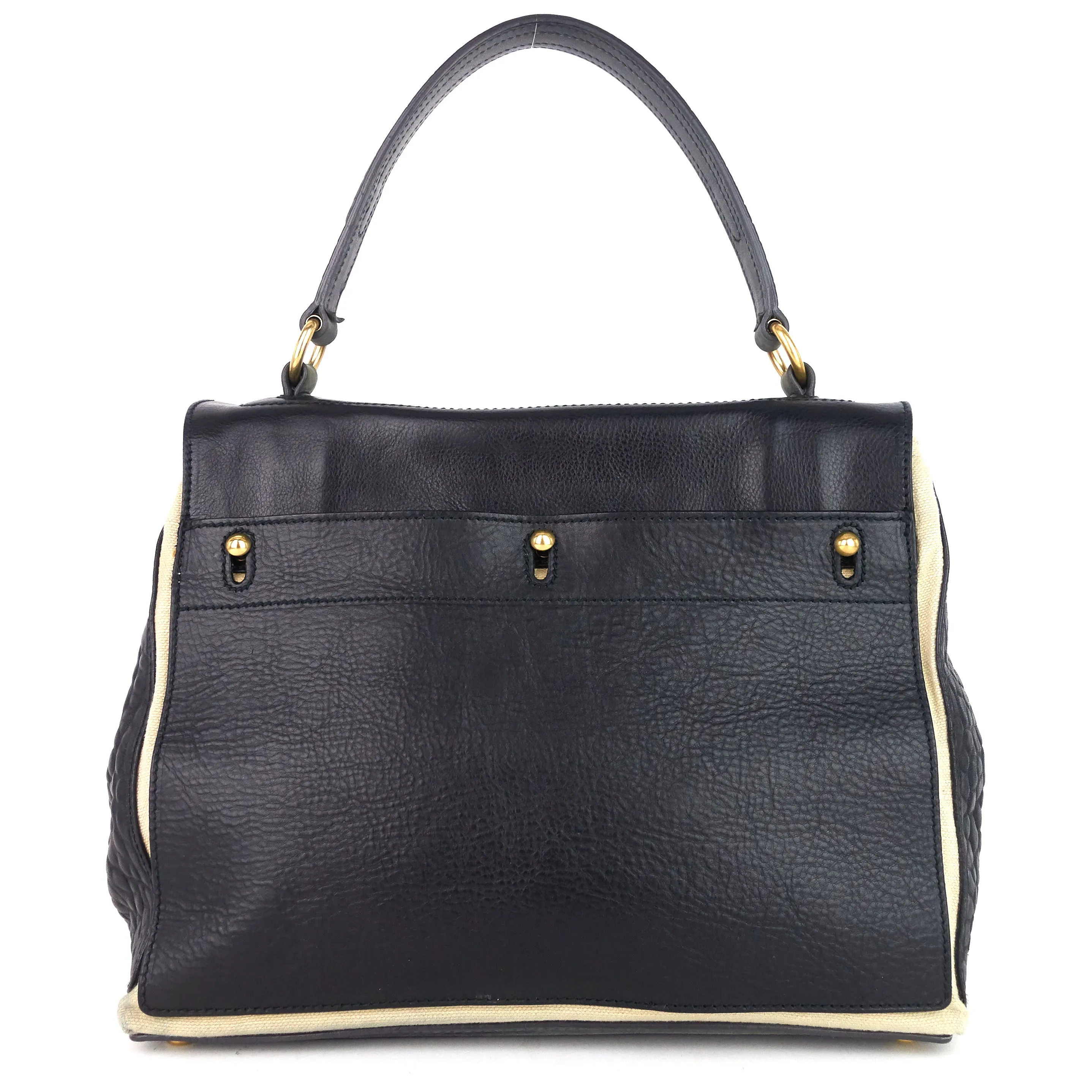 Saint Laurent Bags Muse Two-Tone Leather, Suede and Canvas Handbag