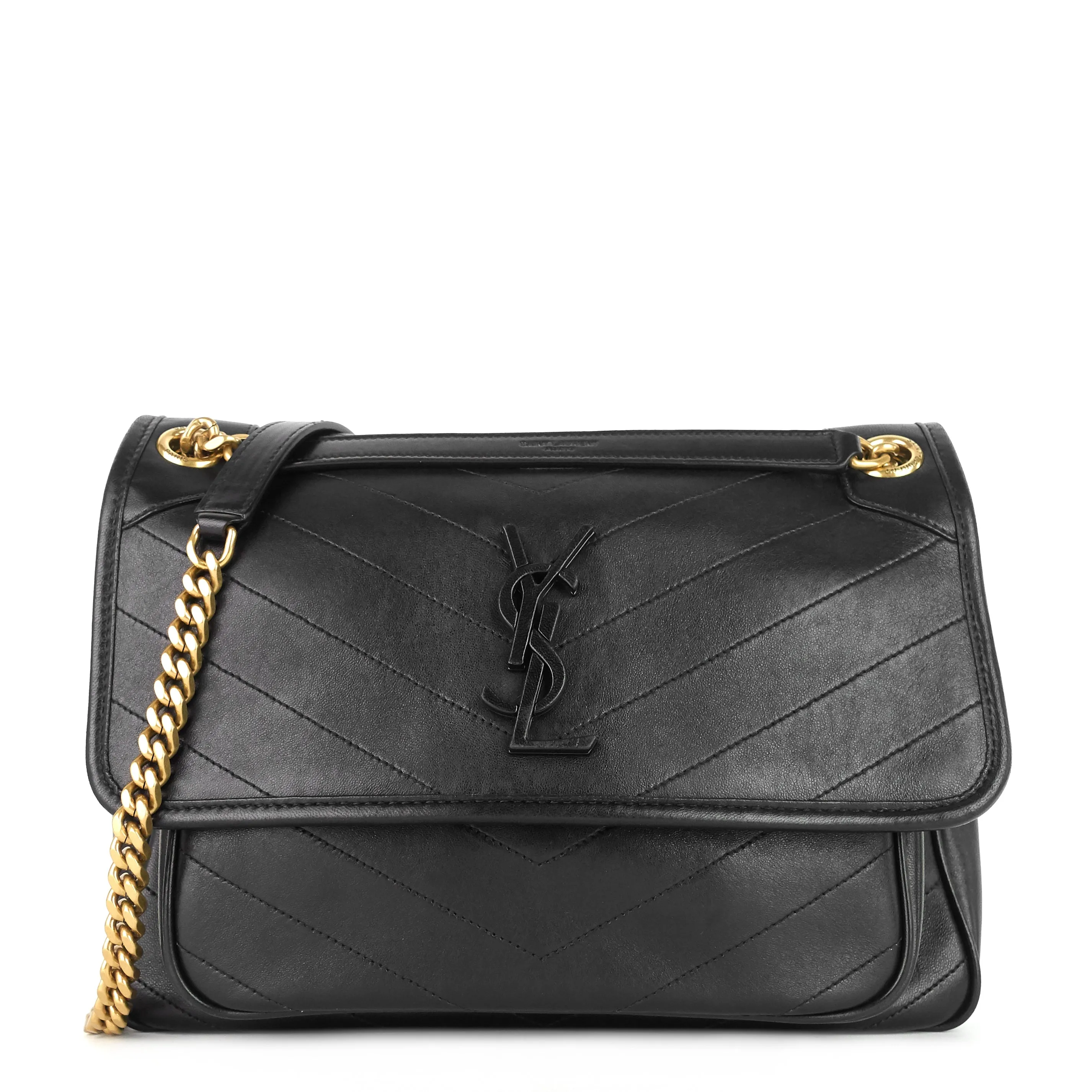 Saint Laurent Bags Niki Medium Lambskin Leather Shoulder Bag