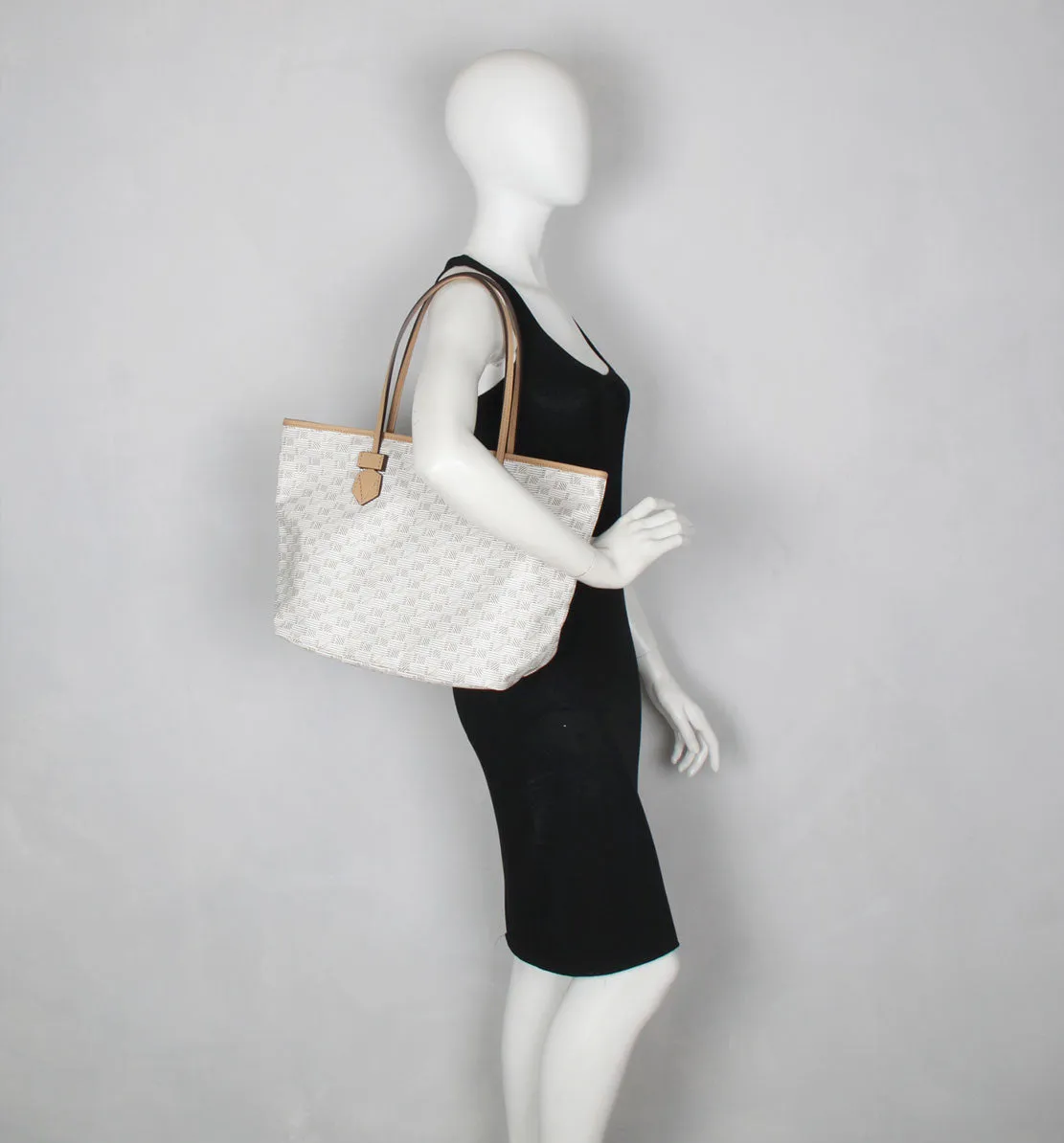 Saint Tropez Zip Tote MM, Milk / Cappuccino Trim Moreau Bags