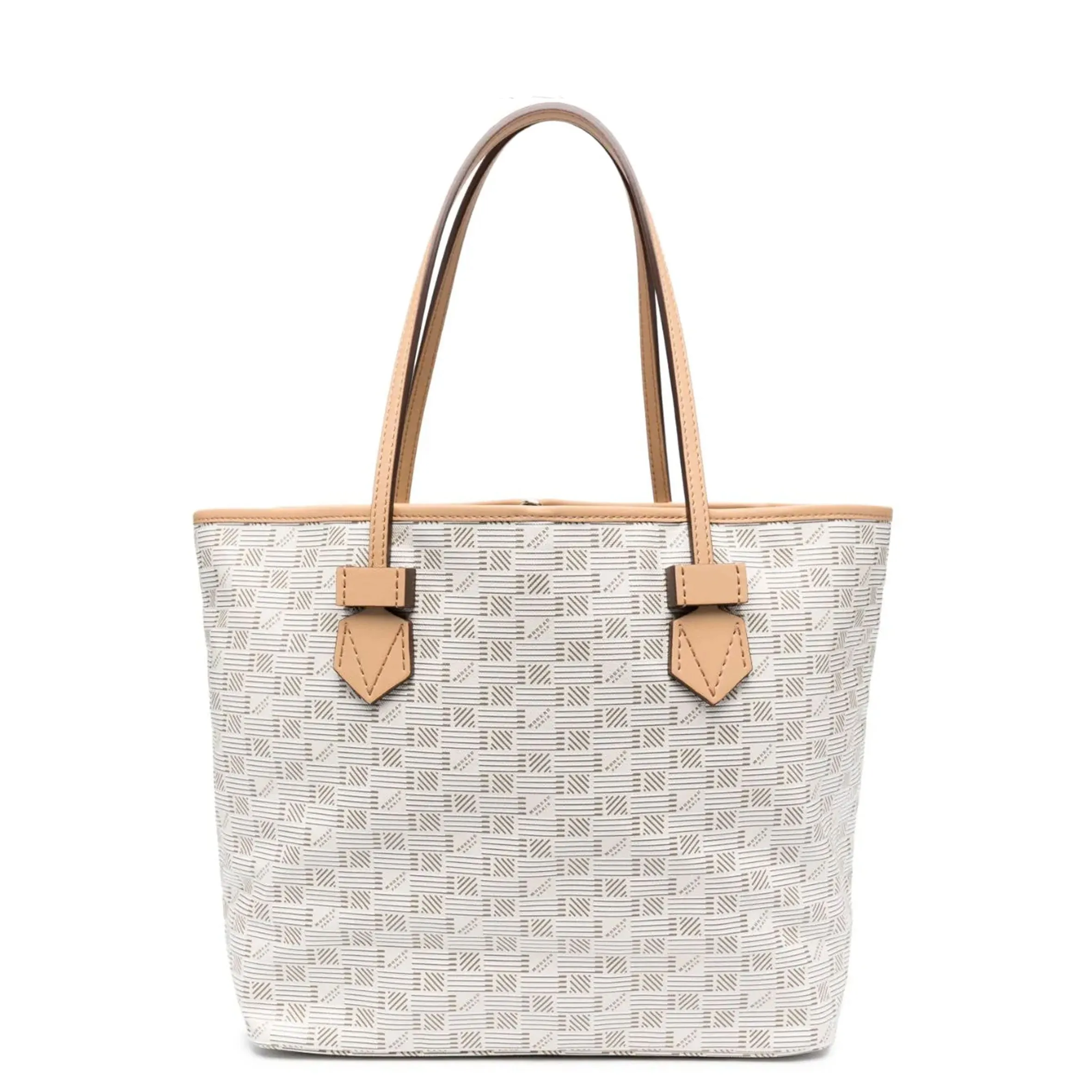Saint Tropez Zip Tote MM, Milk / Cappuccino Trim Moreau Bags