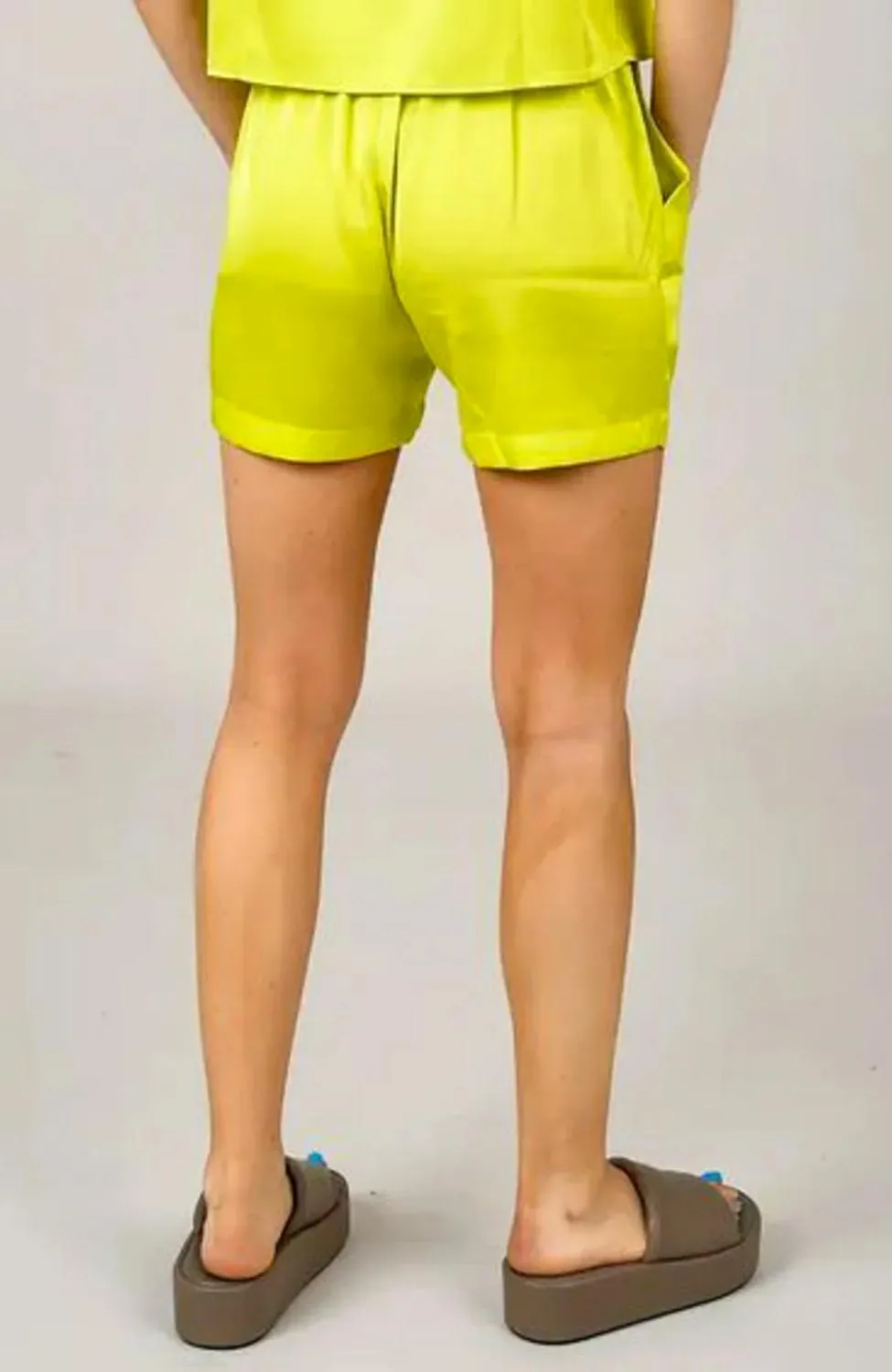 Satin Short In Sunnny Lime