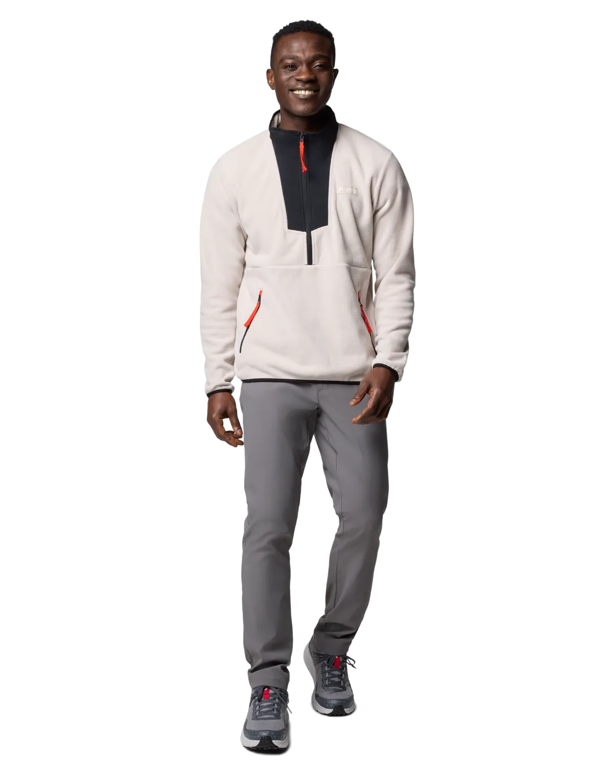 Sequoia Grove Half Zip Fleece Jacket in Dark Stone & Black