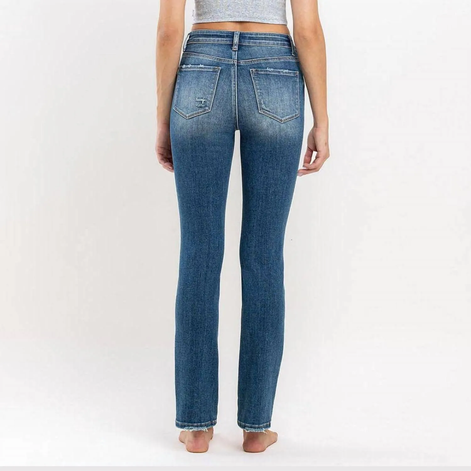 Shana High Rise Slim Straight Jeans In Blue