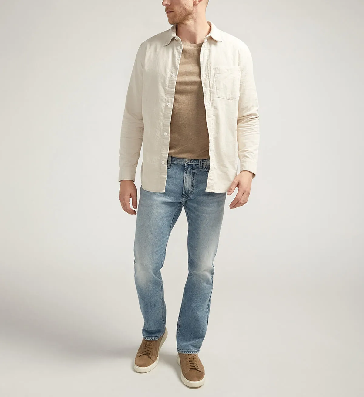 Silver Allan Slim Fit Straight Leg