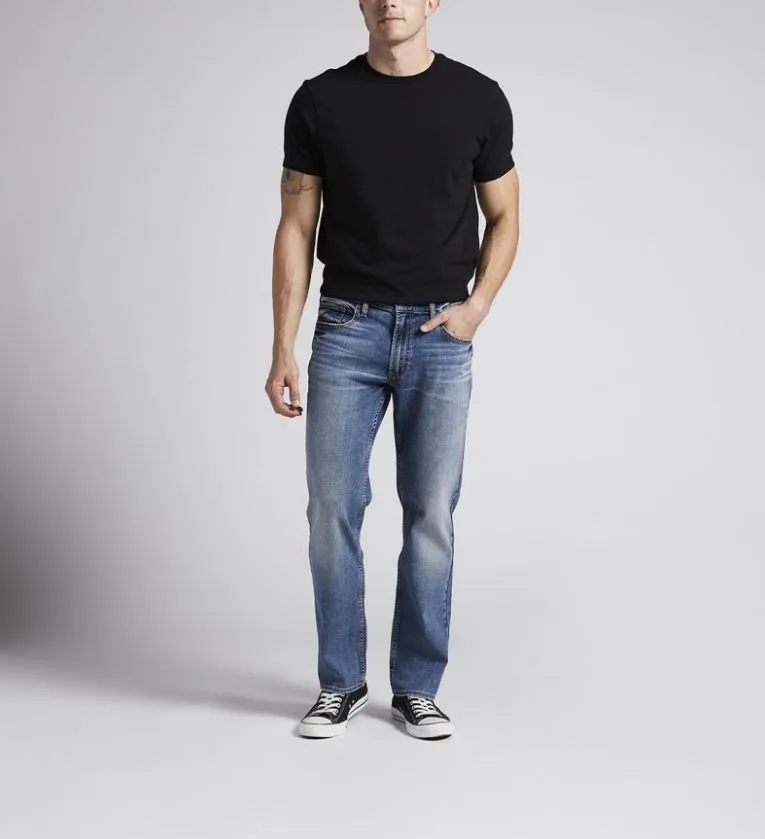 Silver Allan Slim Fit Straight Leg