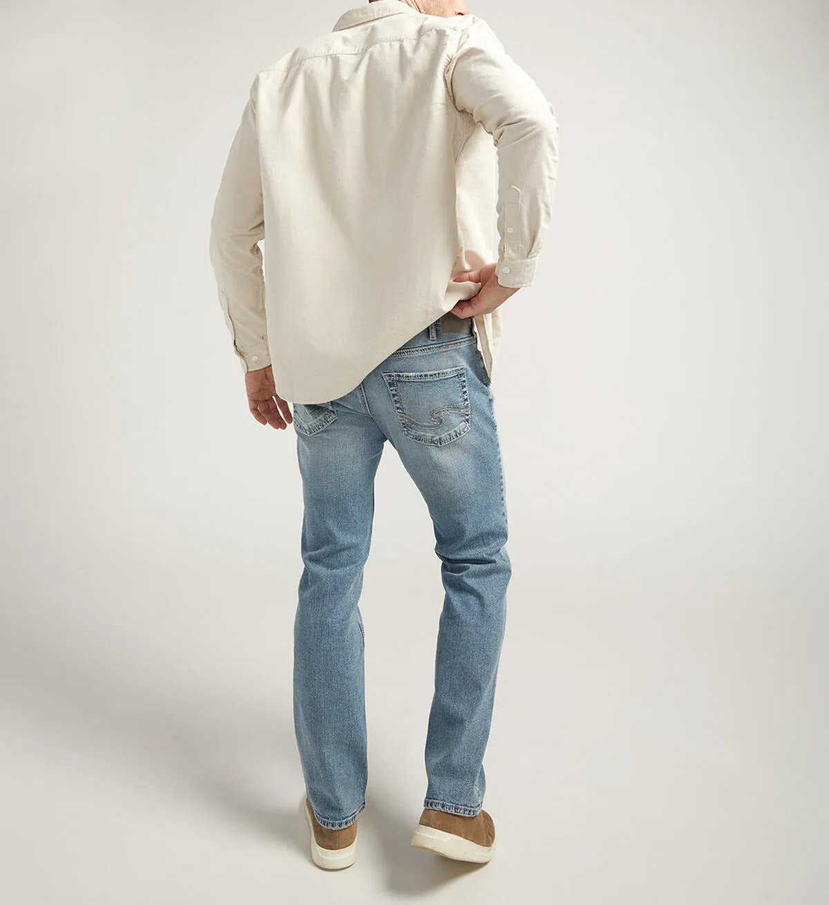 Silver Allan Slim Fit Straight Leg
