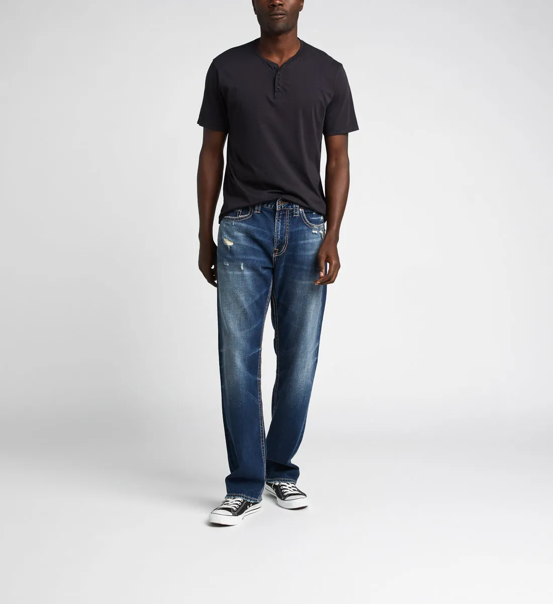 Silver Grayson Easy Fit Straight Leg Jeans