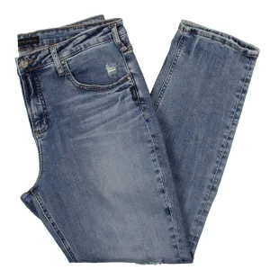 Silver Jeans Co. Womens Beau Girlfriend Fit Mid Rise Straight Leg Jeans