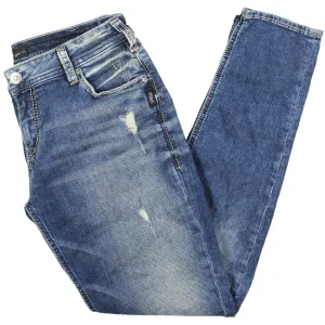 Silver Jeans Co. Womens Mid Rise Medium Wash Skinny Jeans