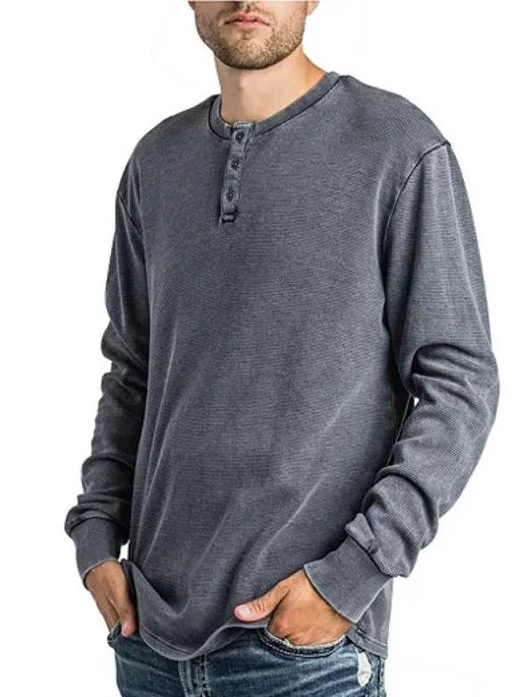 Silver Jeans Thermal Acid Wash Henley
