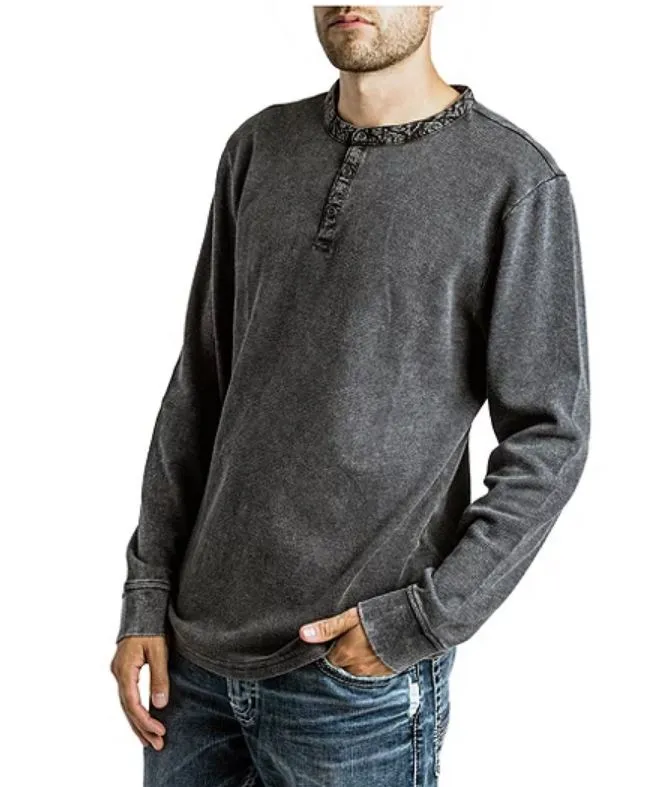 Silver Jeans Thermal Acid Wash Henley