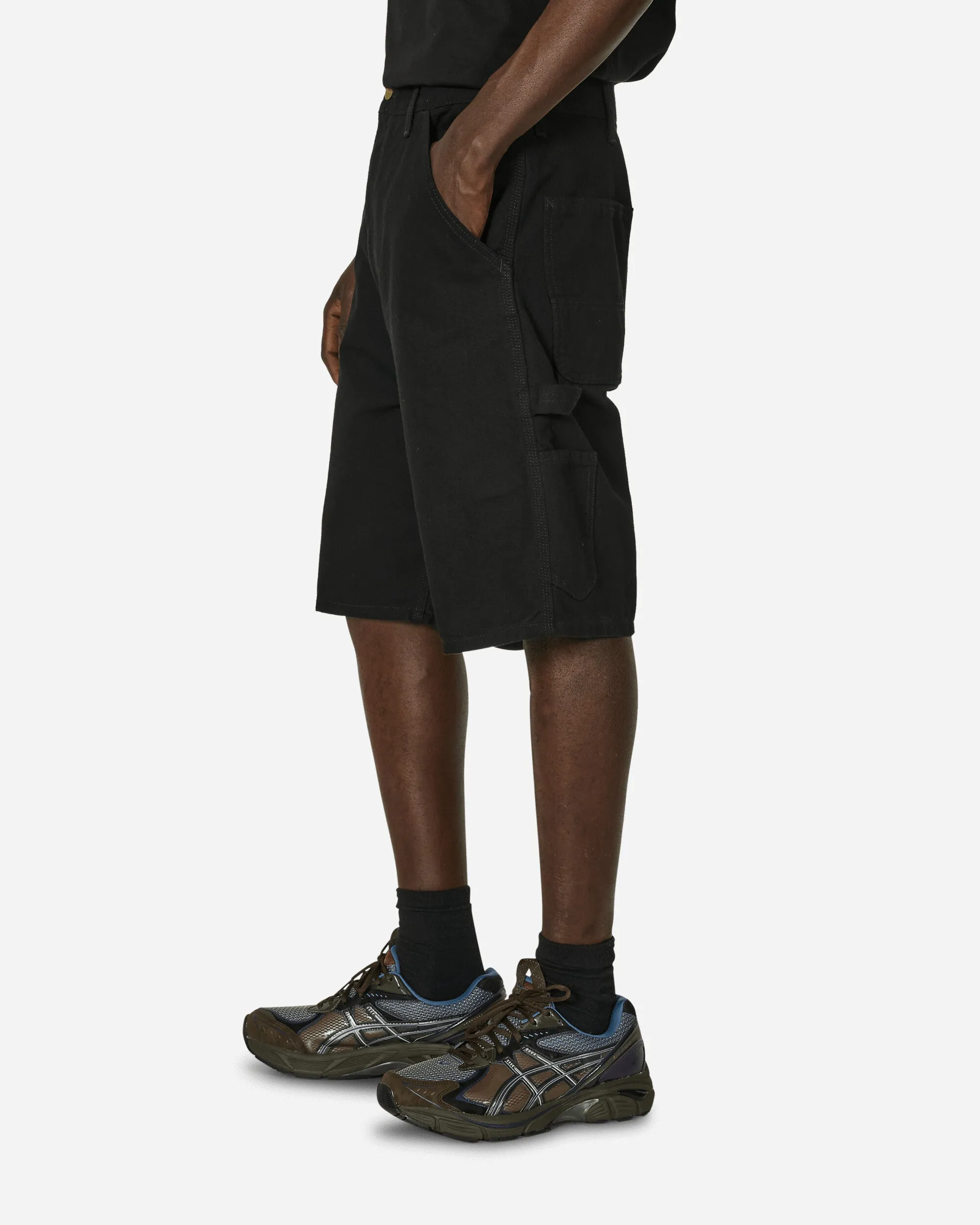 Single Knee Shorts Black (Rinsed)