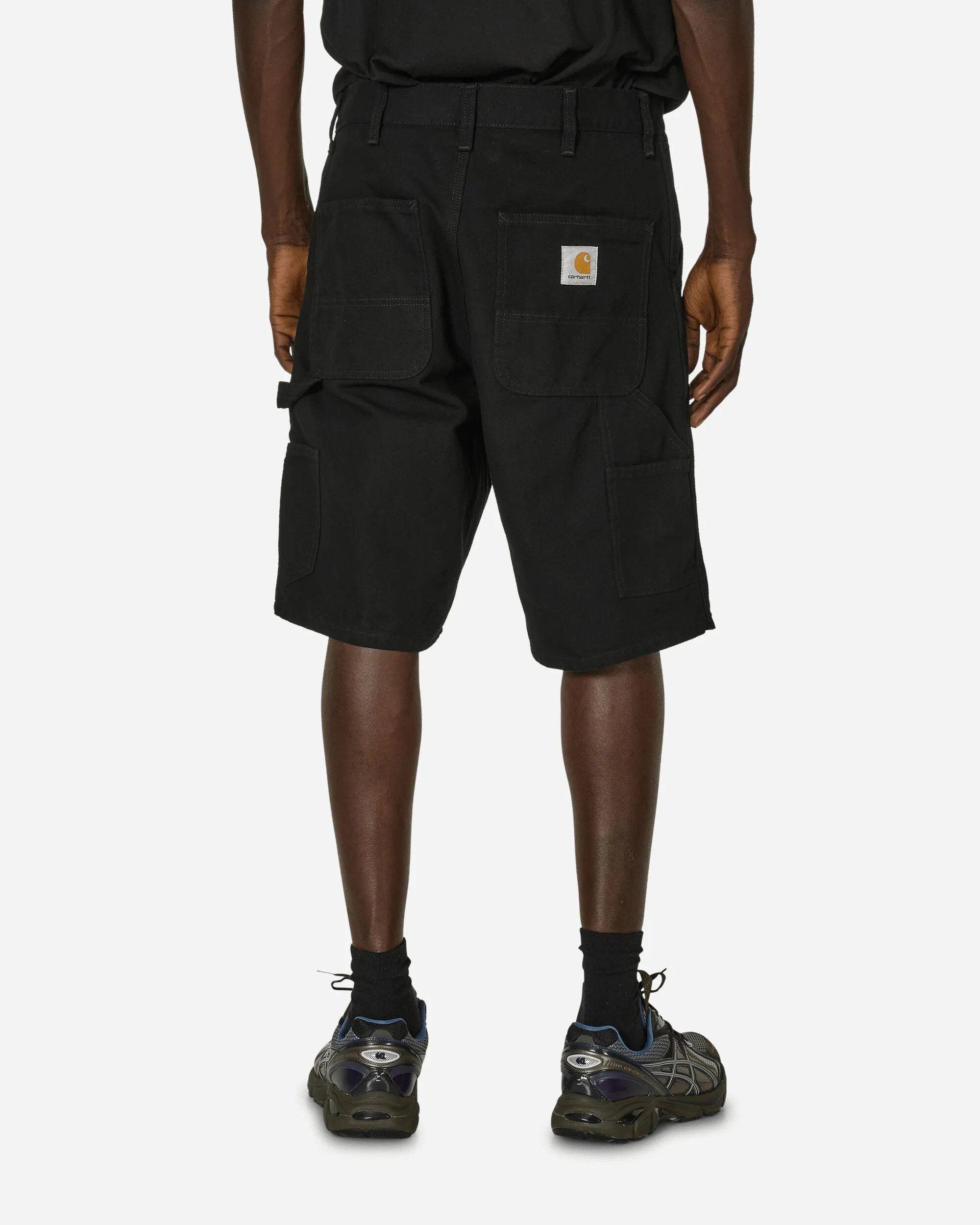 Single Knee Shorts Black (Rinsed)