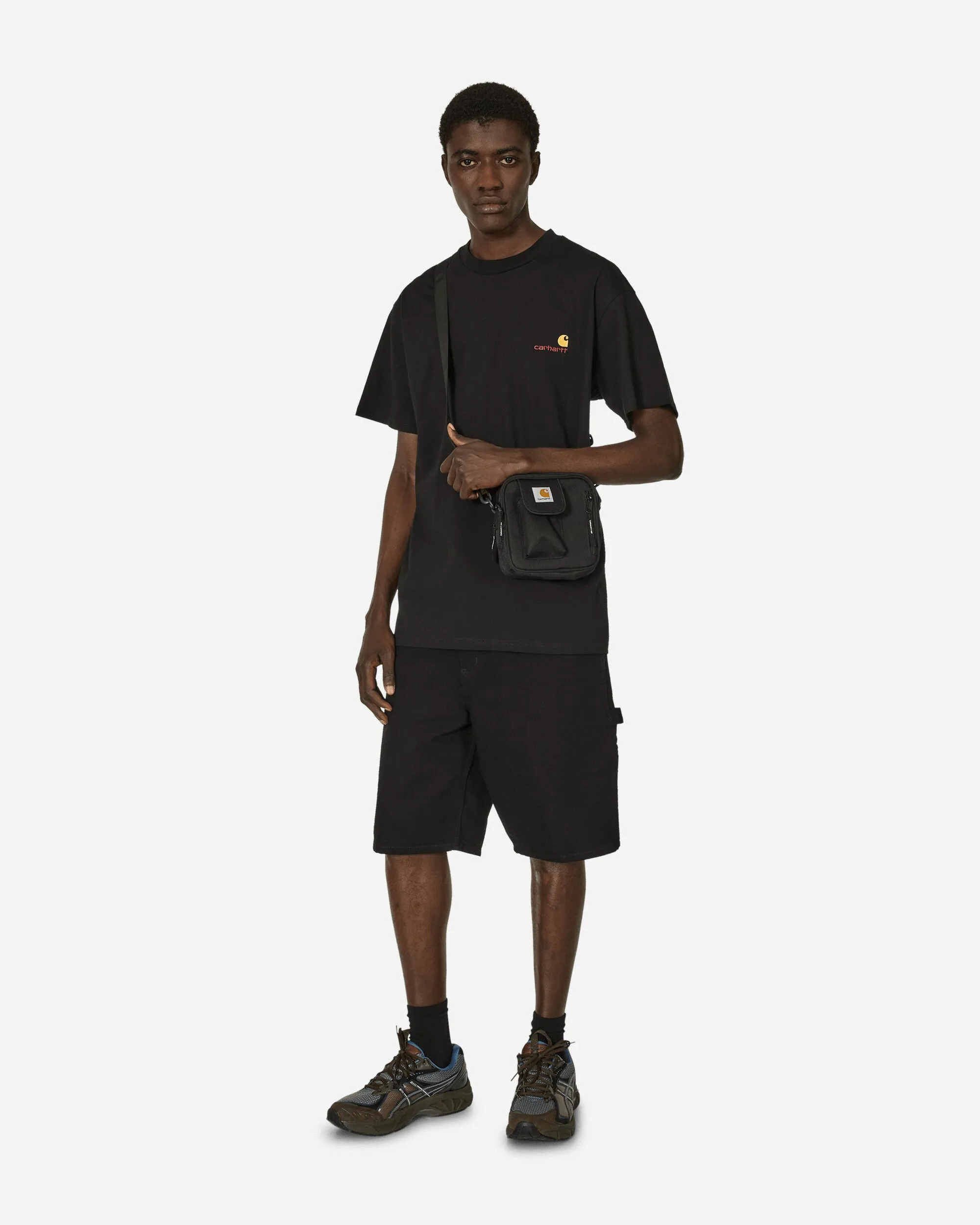 Single Knee Shorts Black (Rinsed)