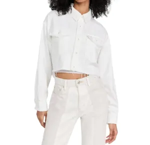 Southfork Cropped Shirt In White