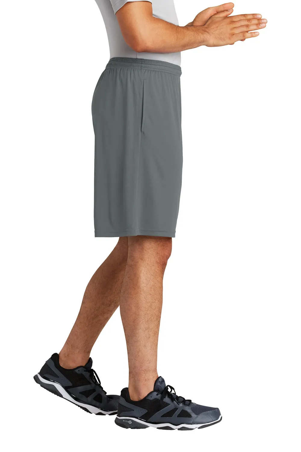 Sport-Tek Mens Competitor Moisture Wicking Shorts w/ Pockets - Iron Grey