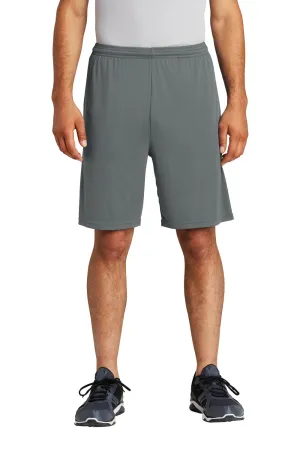 Sport-Tek Mens Competitor Moisture Wicking Shorts w/ Pockets - Iron Grey