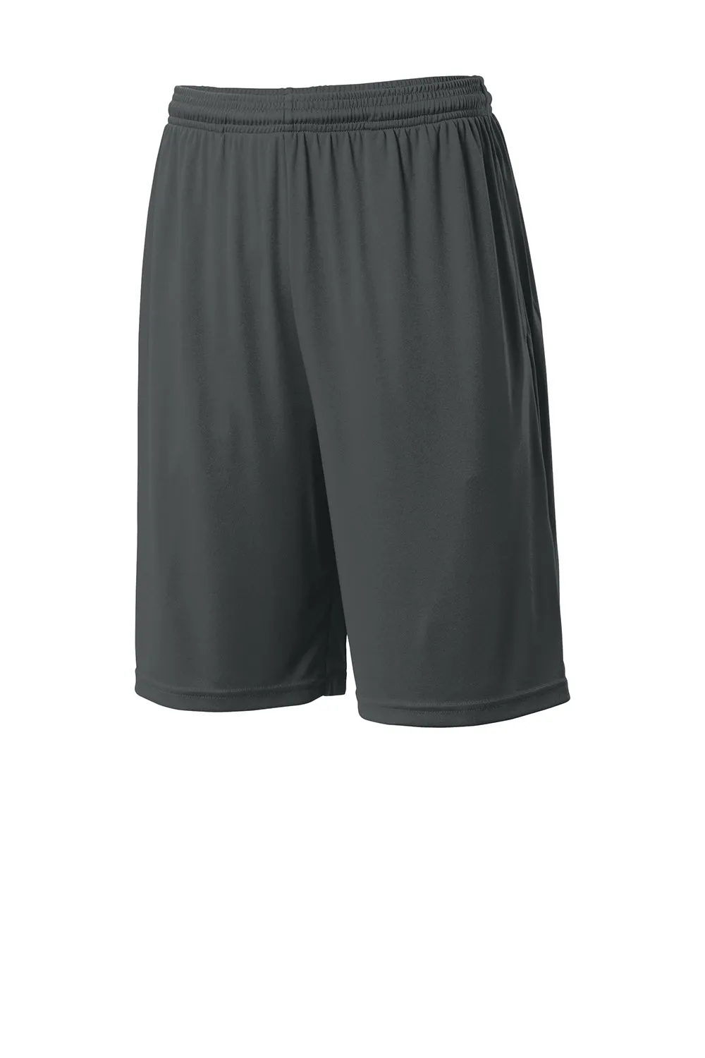 Sport-Tek Mens Competitor Moisture Wicking Shorts w/ Pockets - Iron Grey