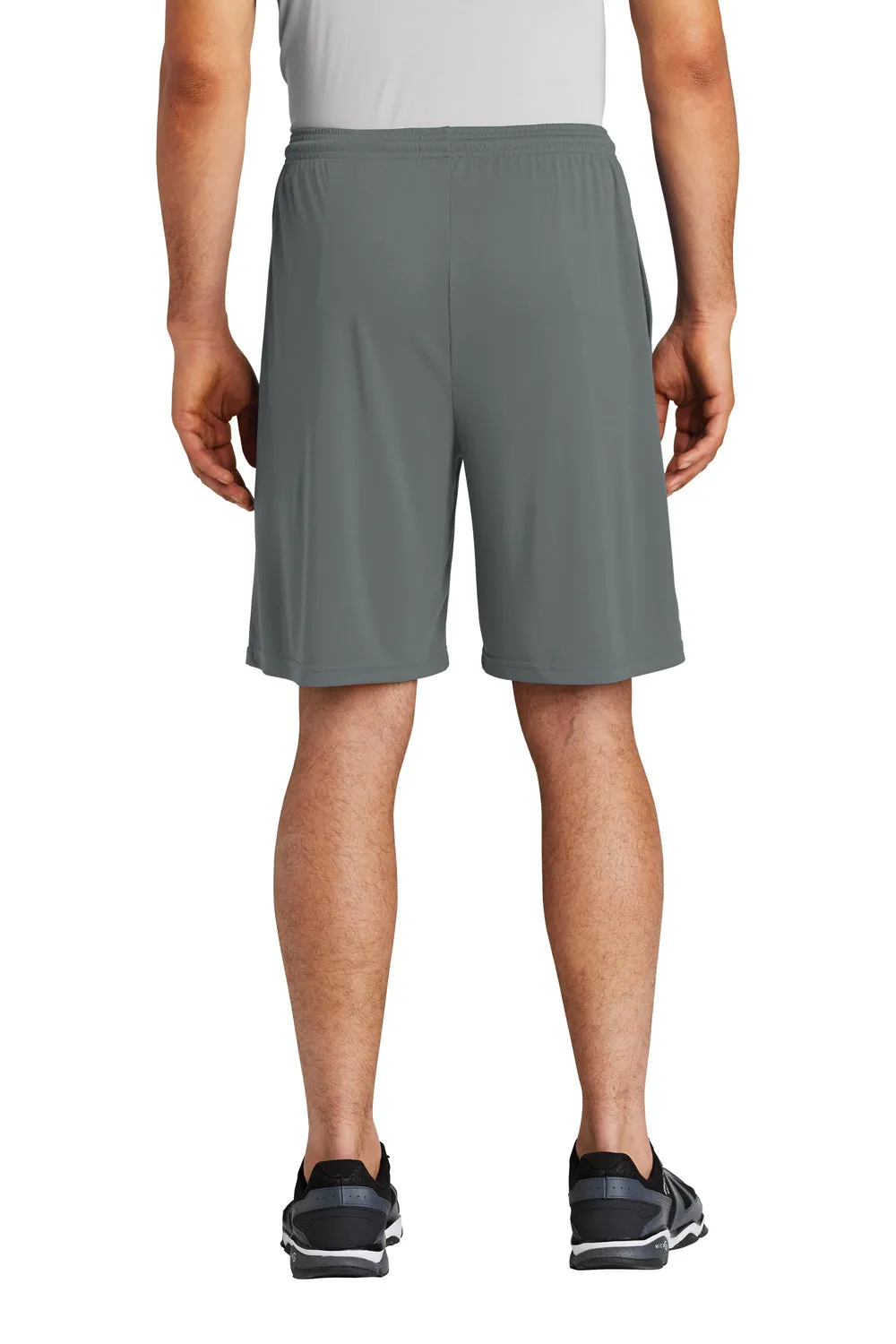 Sport-Tek Mens Competitor Moisture Wicking Shorts w/ Pockets - Iron Grey