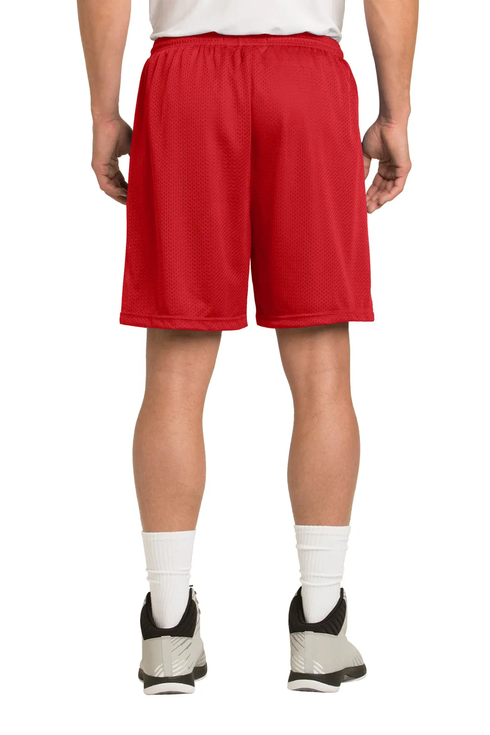 Sport-Tek Mens Moisture Wicking Classic Mesh Shorts - True Red - Closeout