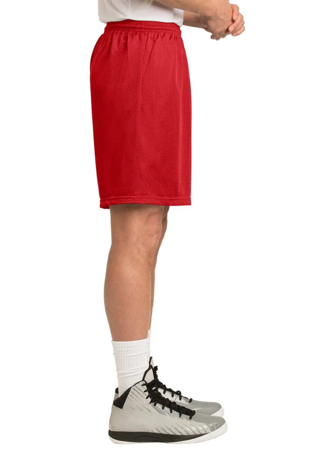 Sport-Tek Mens Moisture Wicking Classic Mesh Shorts - True Red - Closeout