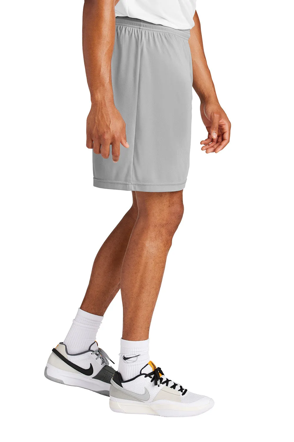 Sport-Tek Mens Moisture Wicking Competitor Athletic Shorts - Silver Grey