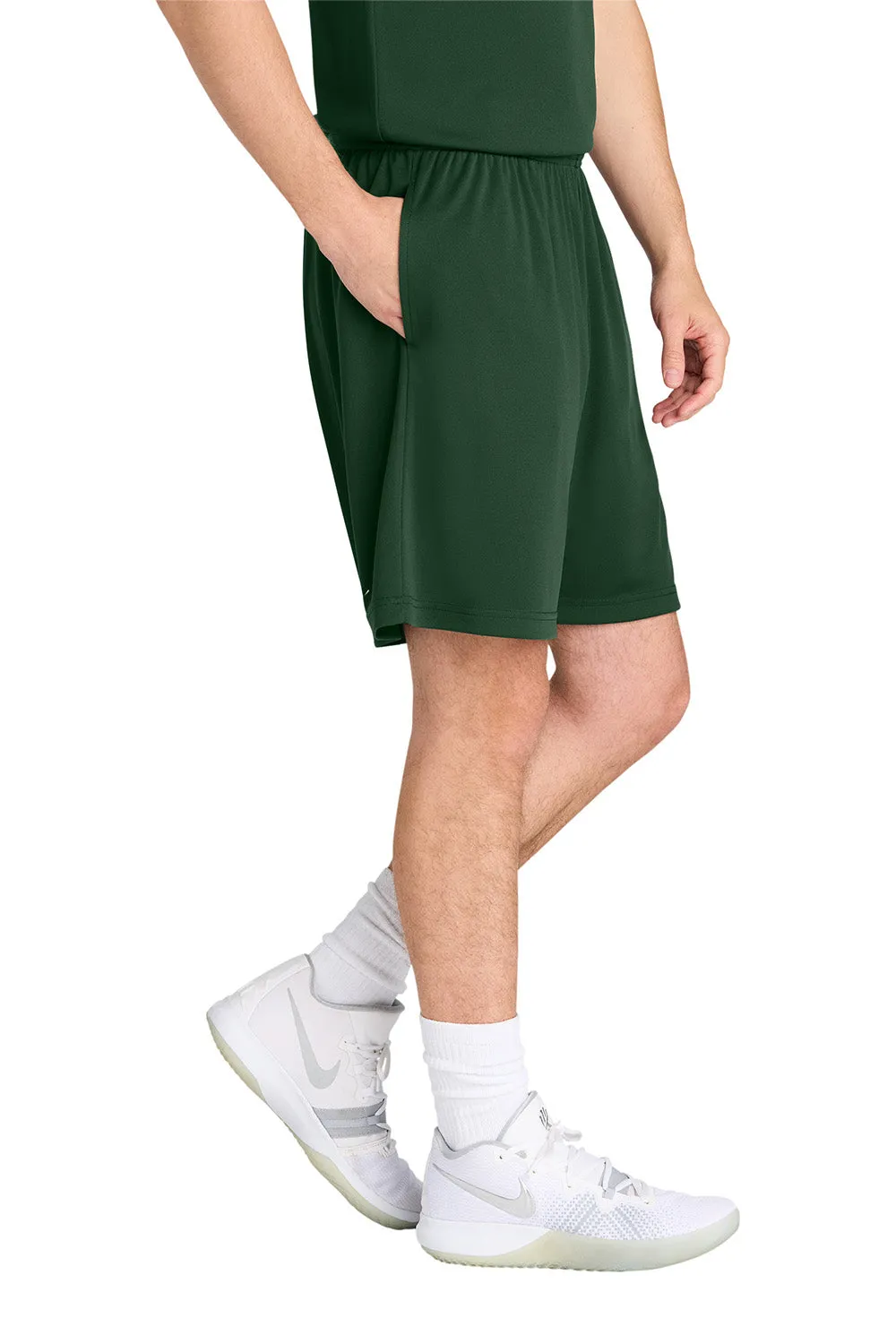 Sport-Tek Mens Moisture Wicking Competitor Athletic Shorts w/ Pockets - Forest Green