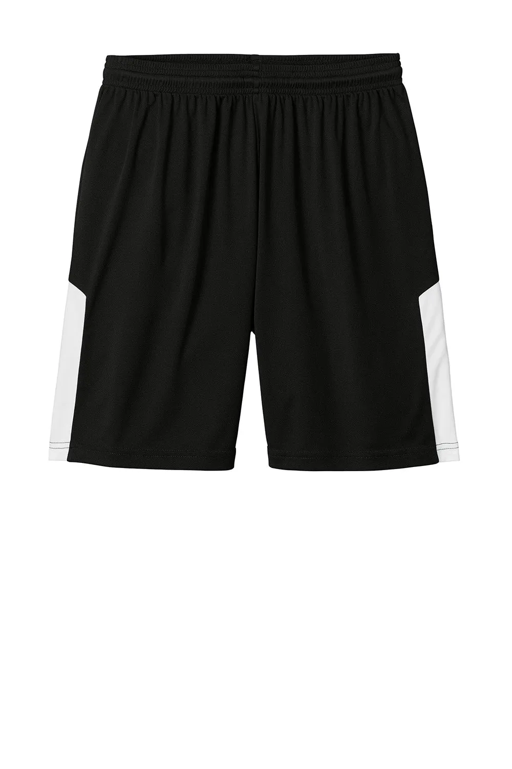 Sport-Tek Mens Moisture Wicking Competitor United Athletic Shorts - Black/White