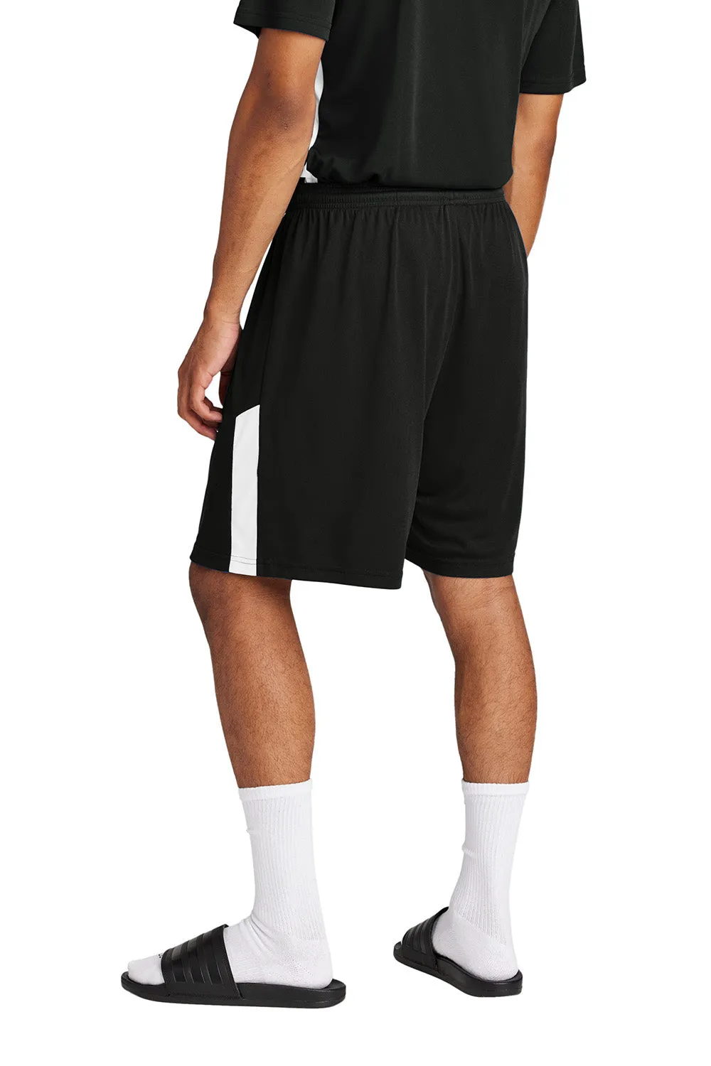 Sport-Tek Mens Moisture Wicking Competitor United Athletic Shorts - Black/White