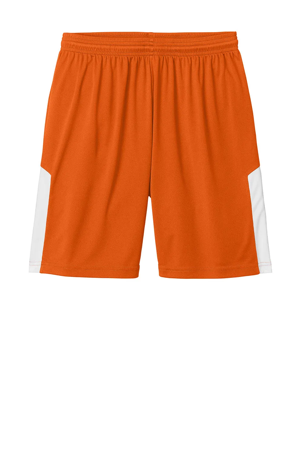 Sport-Tek Mens Moisture Wicking Competitor United Athletic Shorts - Deep Orange/White