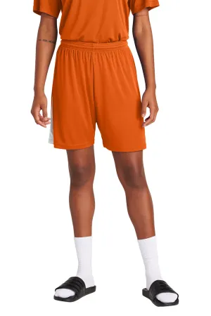 Sport-Tek Mens Moisture Wicking Competitor United Athletic Shorts - Deep Orange/White