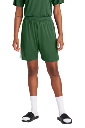 Sport-Tek Mens Moisture Wicking Competitor United Athletic Shorts - Forest Green/White