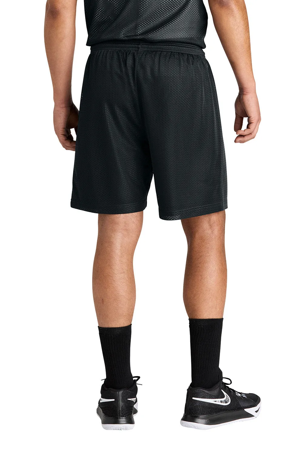 Sport-Tek Mens Moisture Wicking Mesh Athletic Shorts - Black
