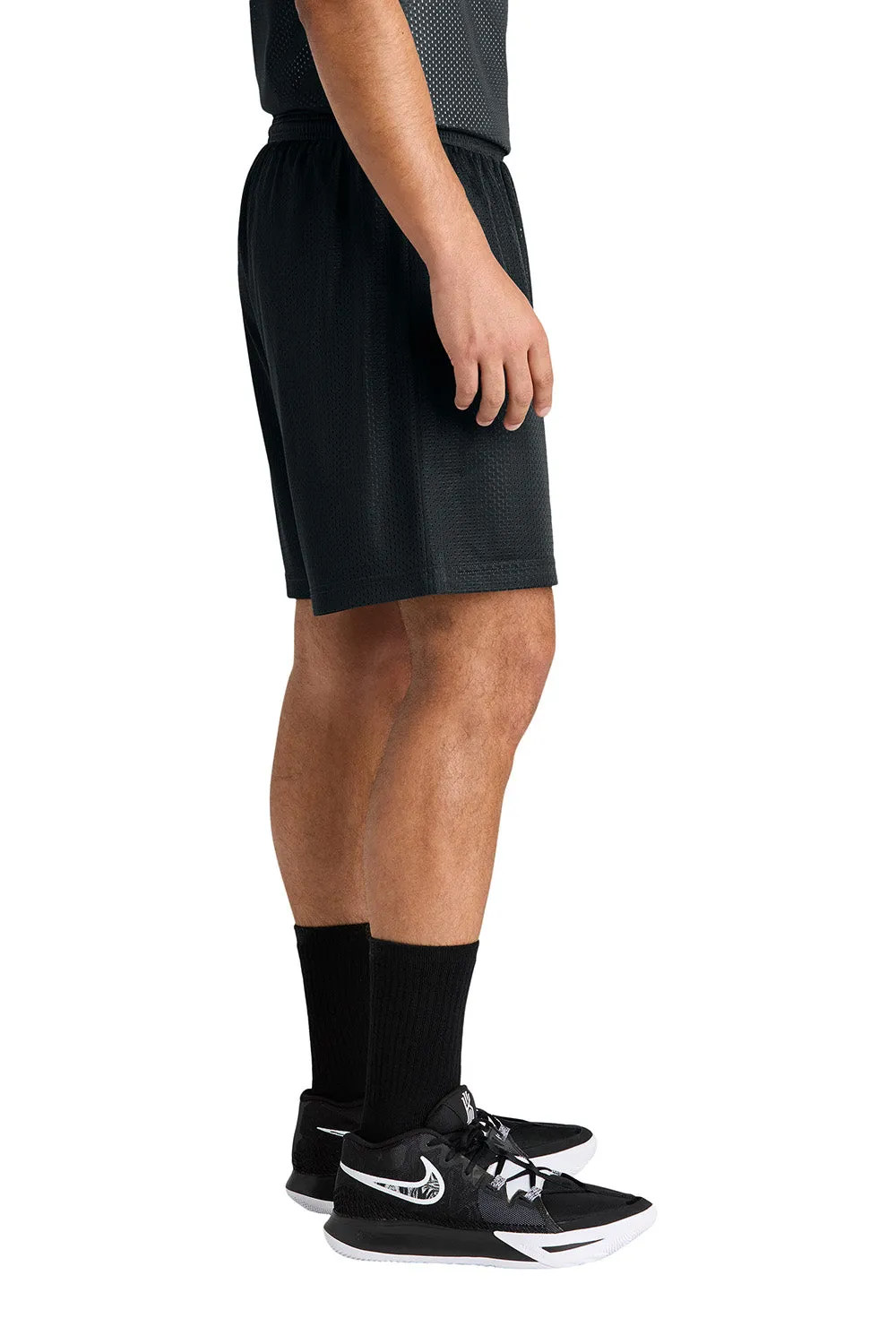 Sport-Tek Mens Moisture Wicking Mesh Athletic Shorts - Black
