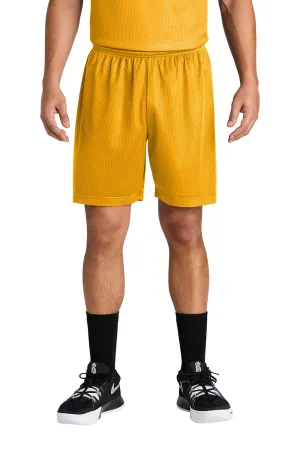 Sport-Tek Mens Moisture Wicking Mesh Athletic Shorts - Gold