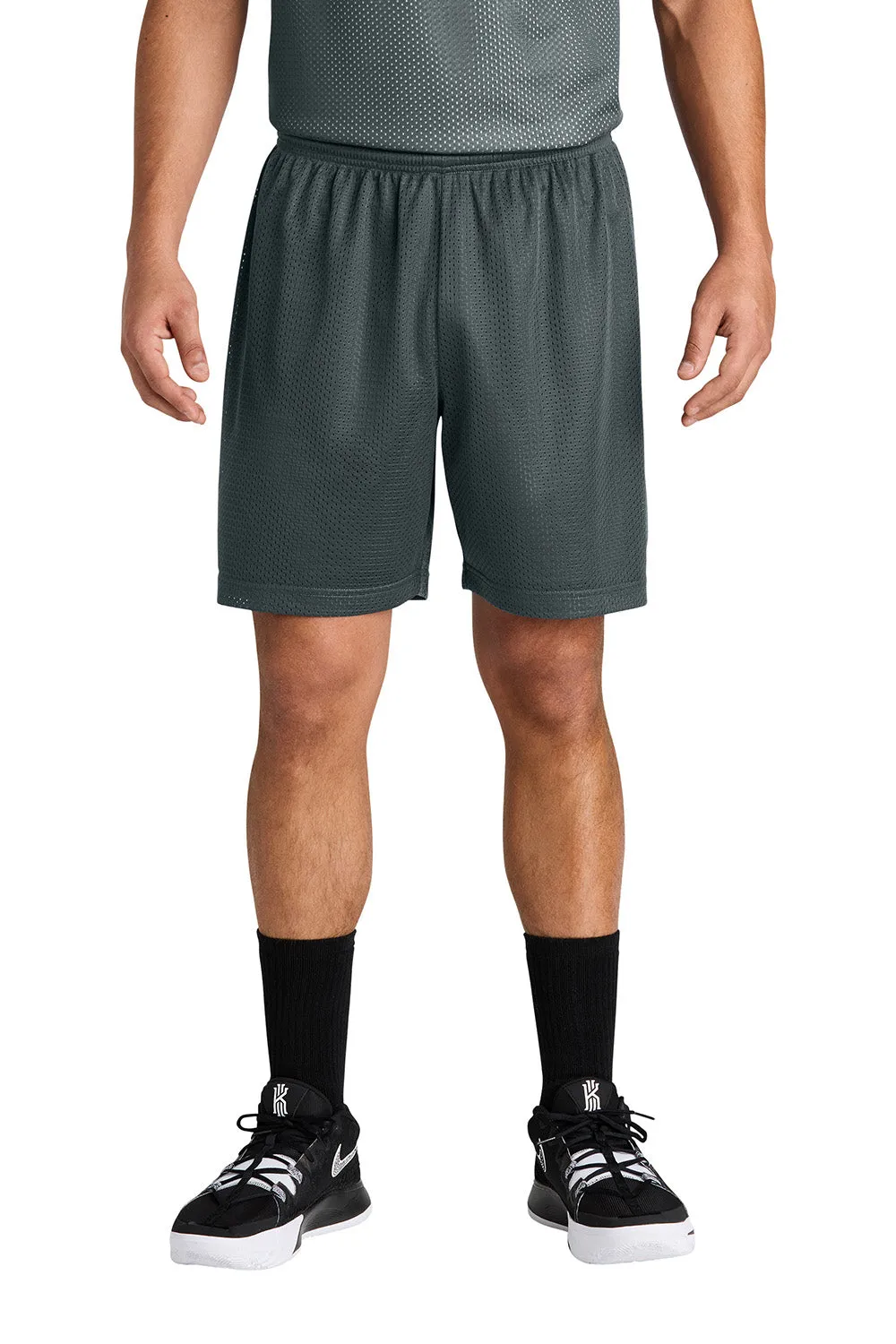 Sport-Tek Mens Moisture Wicking Mesh Athletic Shorts - Iron Grey