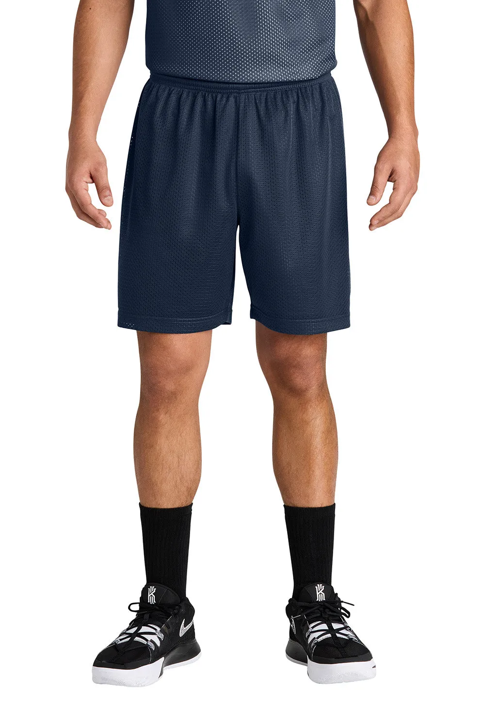 Sport-Tek Mens Moisture Wicking Mesh Athletic Shorts - True Navy Blue