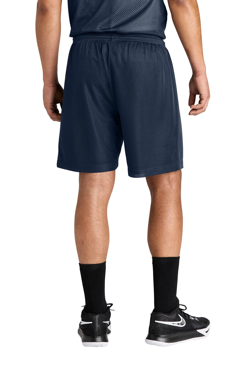 Sport-Tek Mens Moisture Wicking Mesh Athletic Shorts - True Navy Blue