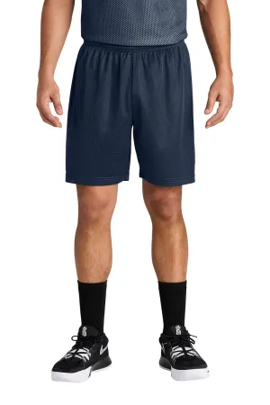 Sport-Tek Mens Moisture Wicking Mesh Athletic Shorts - True Navy Blue