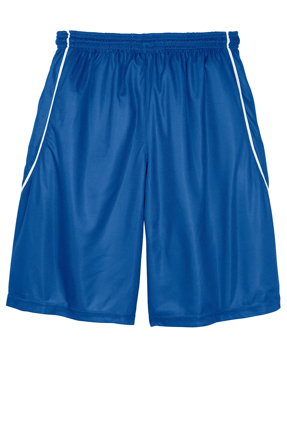 Sport-Tek Mens Moisture Wicking Mesh Reversible Spliced Shorts - True Royal Blue - Closeout