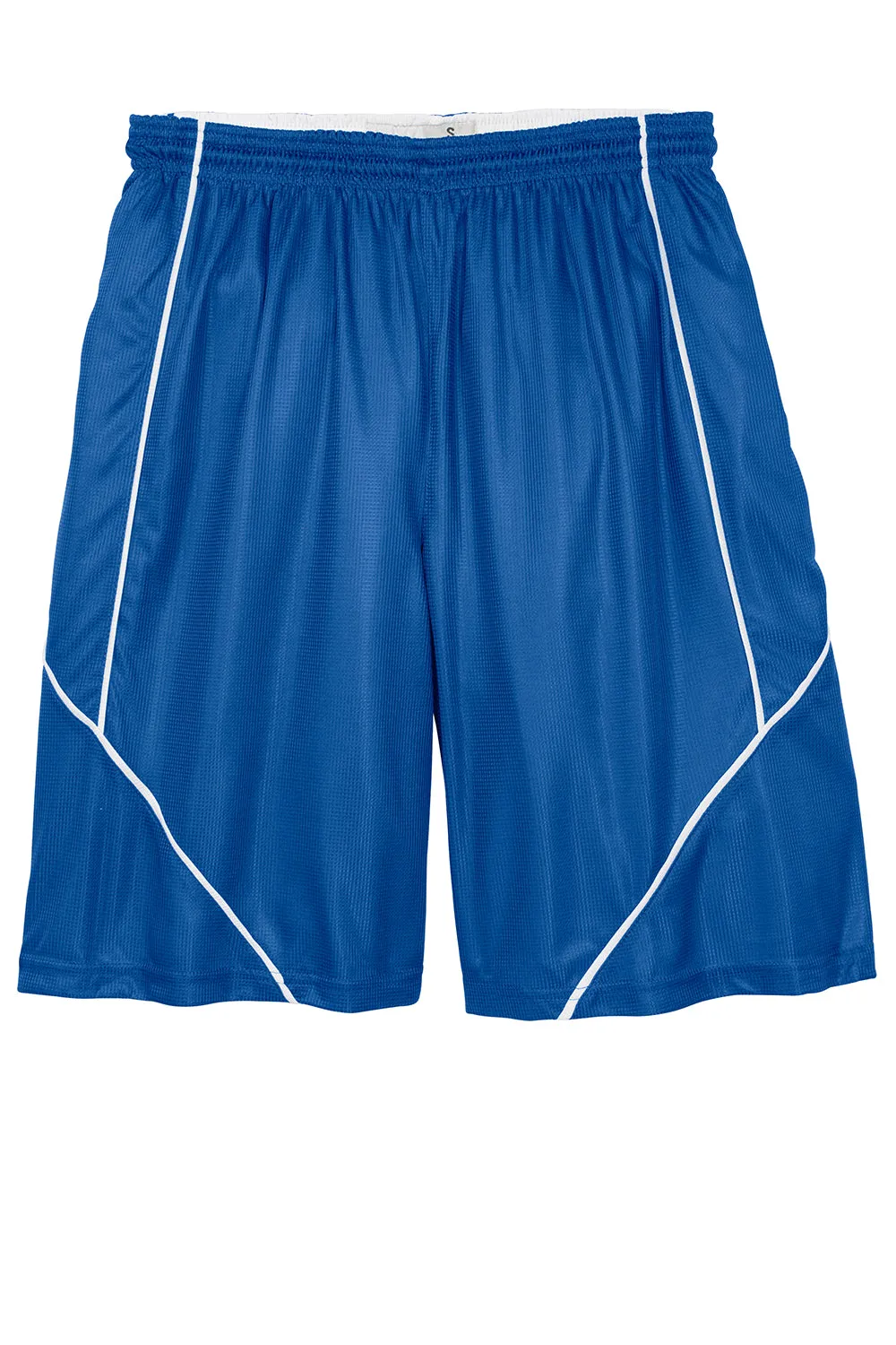 Sport-Tek Mens Moisture Wicking Mesh Reversible Spliced Shorts - True Royal Blue - Closeout