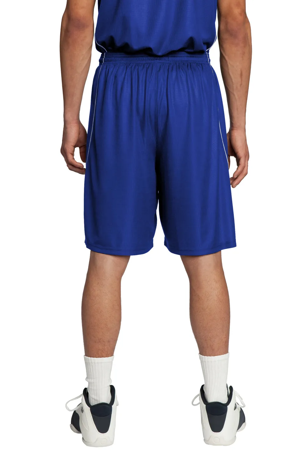 Sport-Tek Mens Moisture Wicking Mesh Reversible Spliced Shorts - True Royal Blue - Closeout