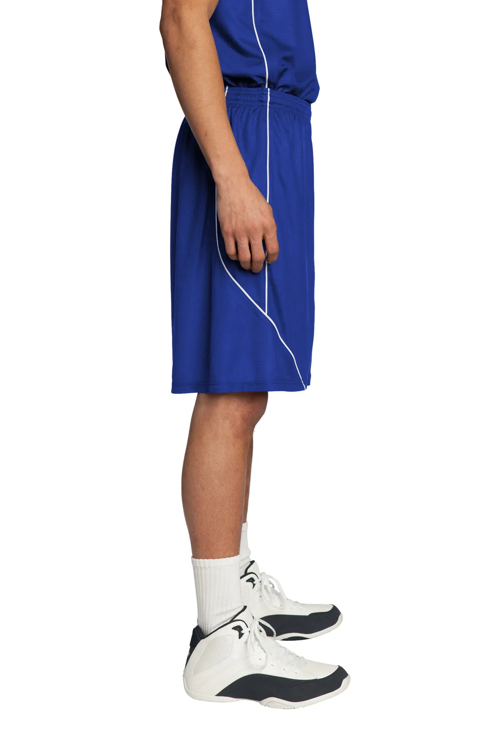 Sport-Tek Mens Moisture Wicking Mesh Reversible Spliced Shorts - True Royal Blue - Closeout