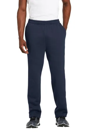 Sport-Tek Mens Open Bottom Sweatpants w/ Pockets - True Navy Blue