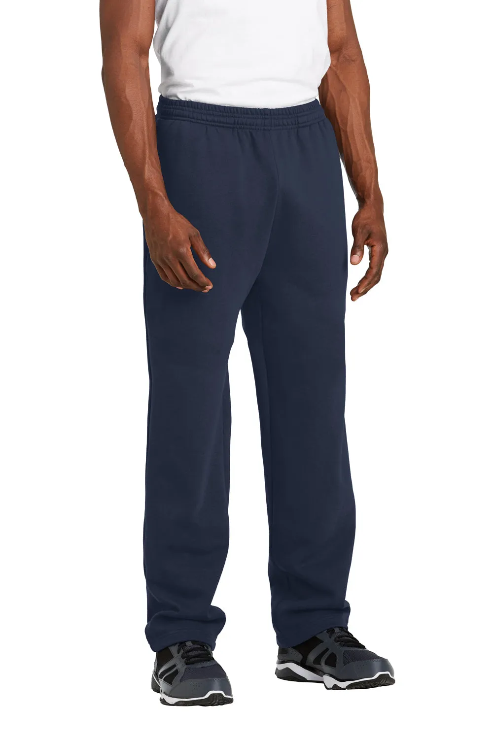 Sport-Tek Mens Open Bottom Sweatpants w/ Pockets - True Navy Blue