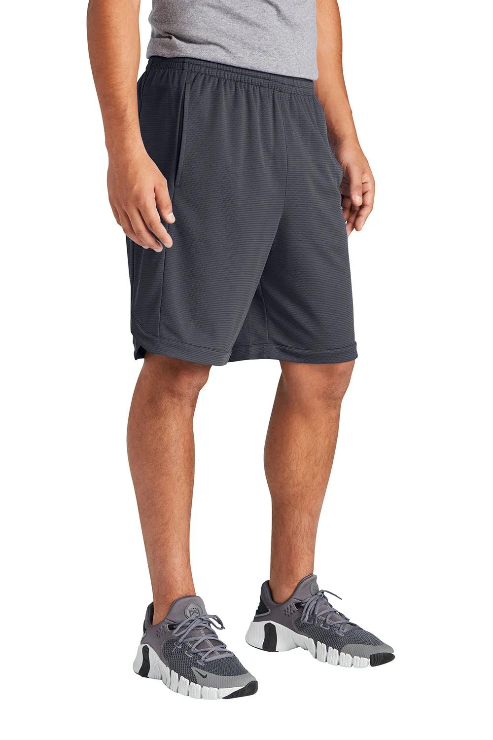 Sport-Tek Mens Position PosiCharge Shorts w/ Pockets - Graphite Grey