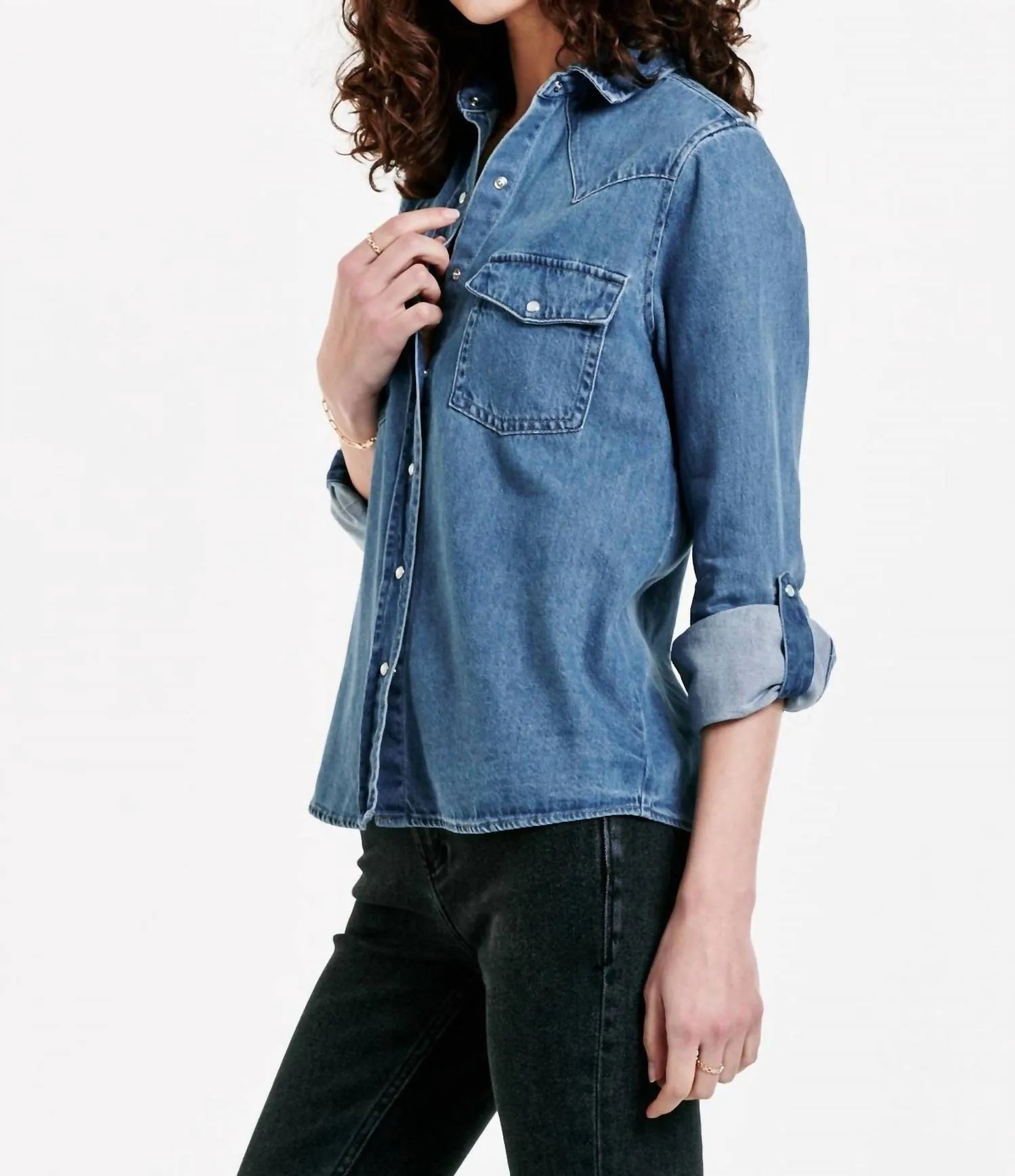 Star Western Denim Shirt In Blue