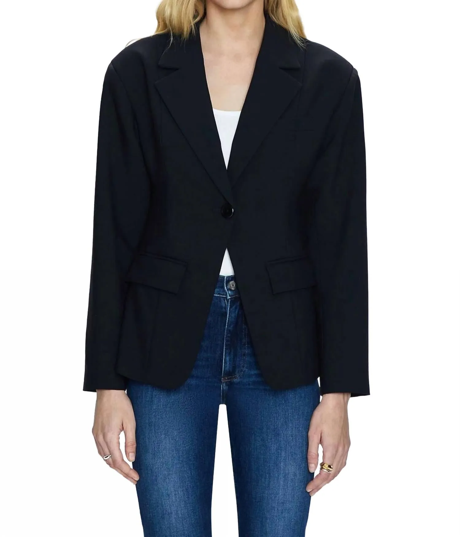 Stassi Cinched Waist Blazer In Black
