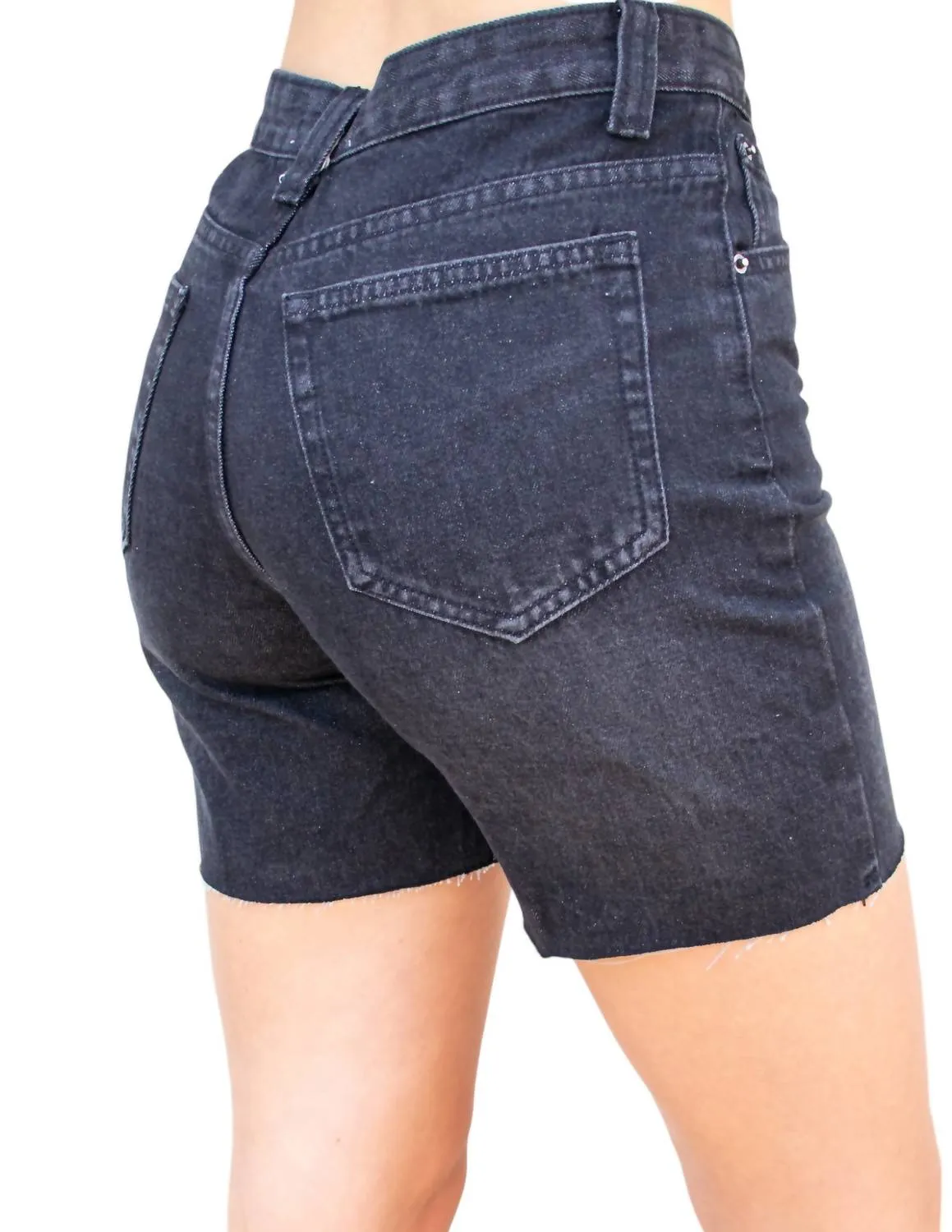 Summertime Denim Thigh Shorts In Black