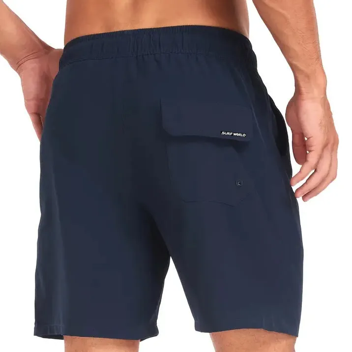 Surf World Elastic Solid Swim / Surf Shorts - Navy